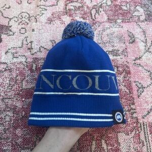 Canada Goose LIMITED EDITION Vancouver Blue Knit beanie w pompom - unisex O/S